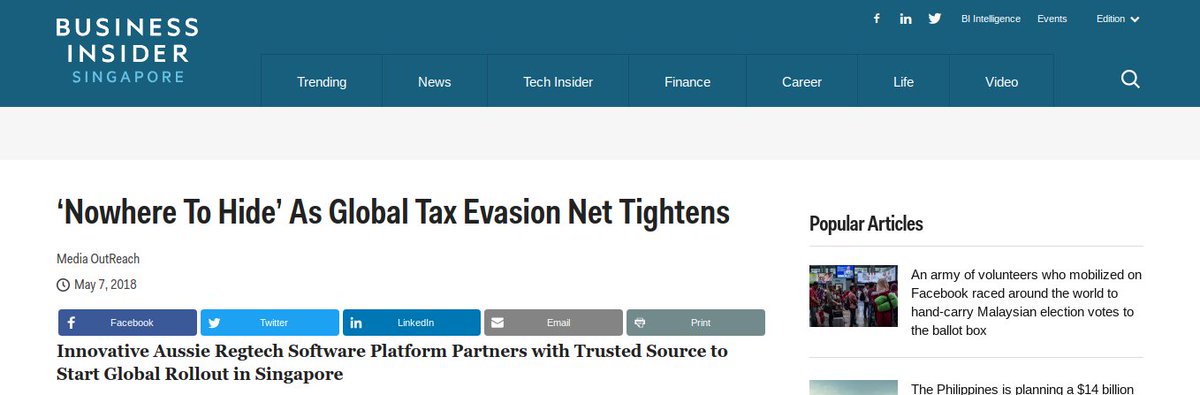 Excited about our new strategic partnership with Trusted Source and the iconic Temasek Group in Singapore that continues to build towards our vision of a global compliance utility for the Financial Services Industry!

ow.ly/UosC30jWjym