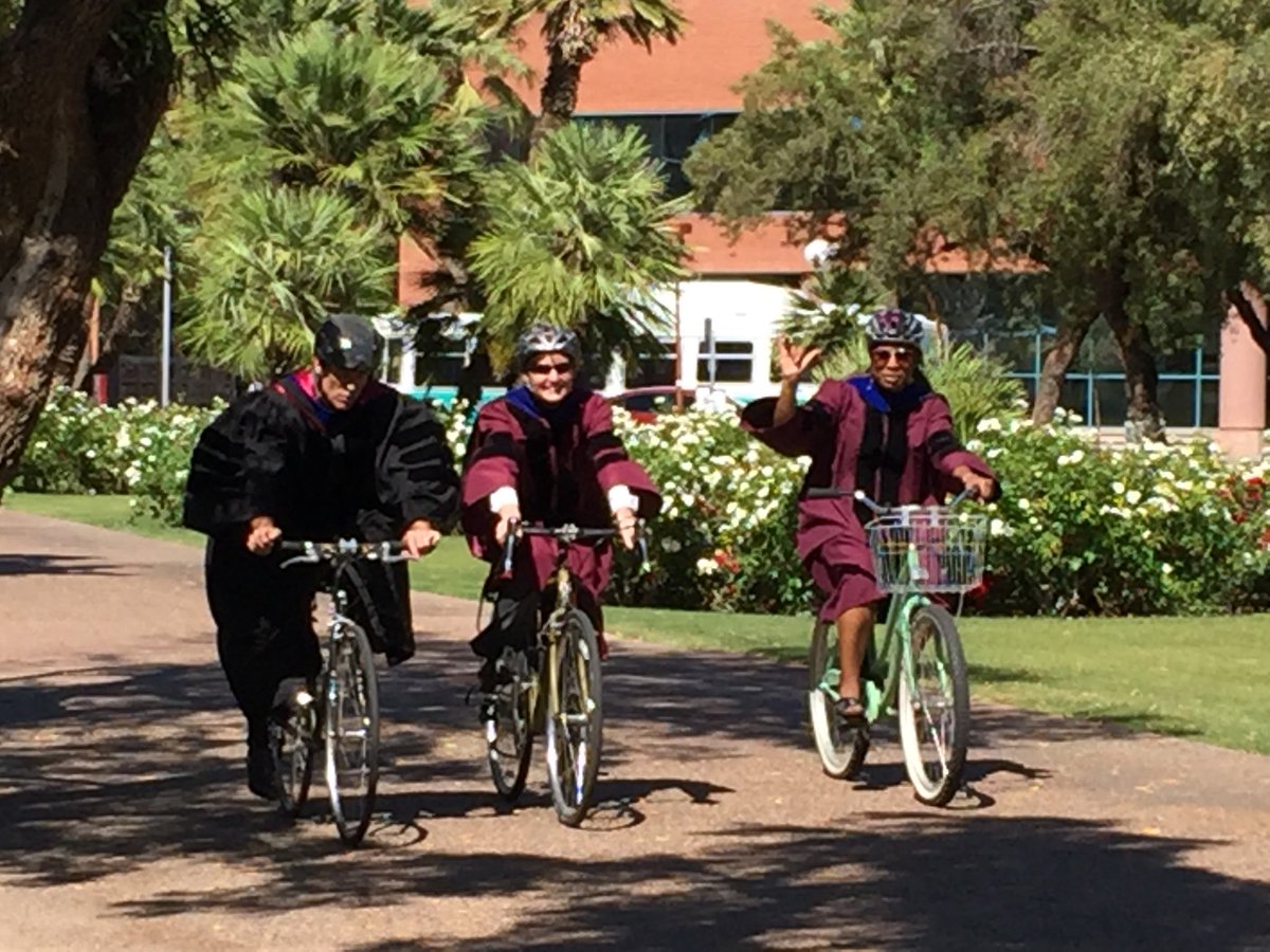 ASUGlobalFuture's tweet photo. Faculty are arriving to celebrate our #ASUgrad #SOSgrad convocation ceremony! T-minus 35 minutes! https://t.co/5S8cs5tTMj