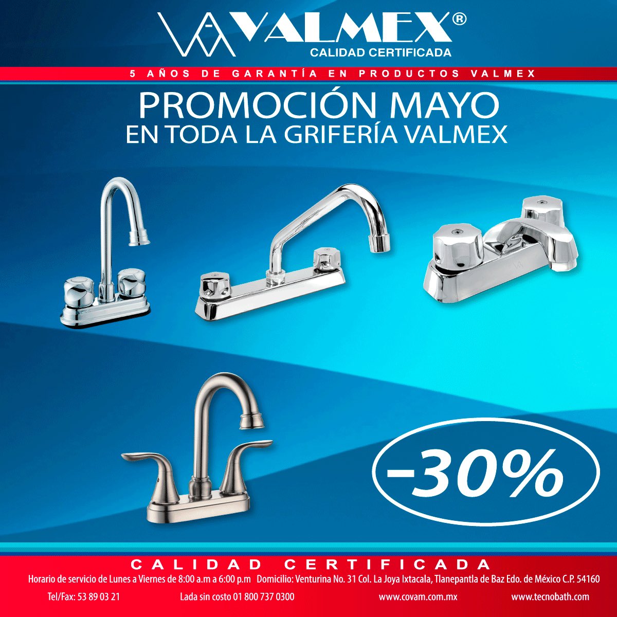 Valmexmx's tweet image. ¡Obtén un 30% de descuento durante el mes de #mayo en toda nuestra grifería!  #Cocina #Baño #Ferretería #Descuentos 

*Consulta distribuidores participantes*
