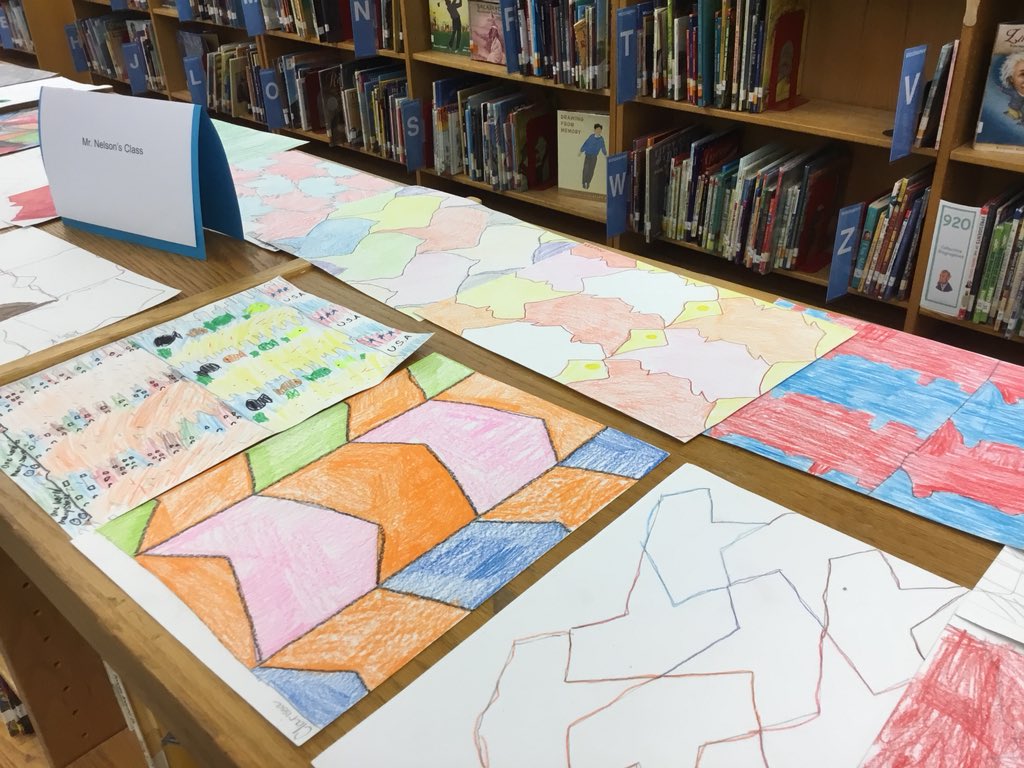 SlavinTeach's tweet image. The library is chock full of math art tonight! Our #CUBEProgram is thrilled to be part of #ANighttoRemember, organized by @athielmusic and @PlatzArtClass. Thank you @KarenBentall for the library space! #APSisAwesome @APSMath @APSArts @APSLibrarians #STEAM