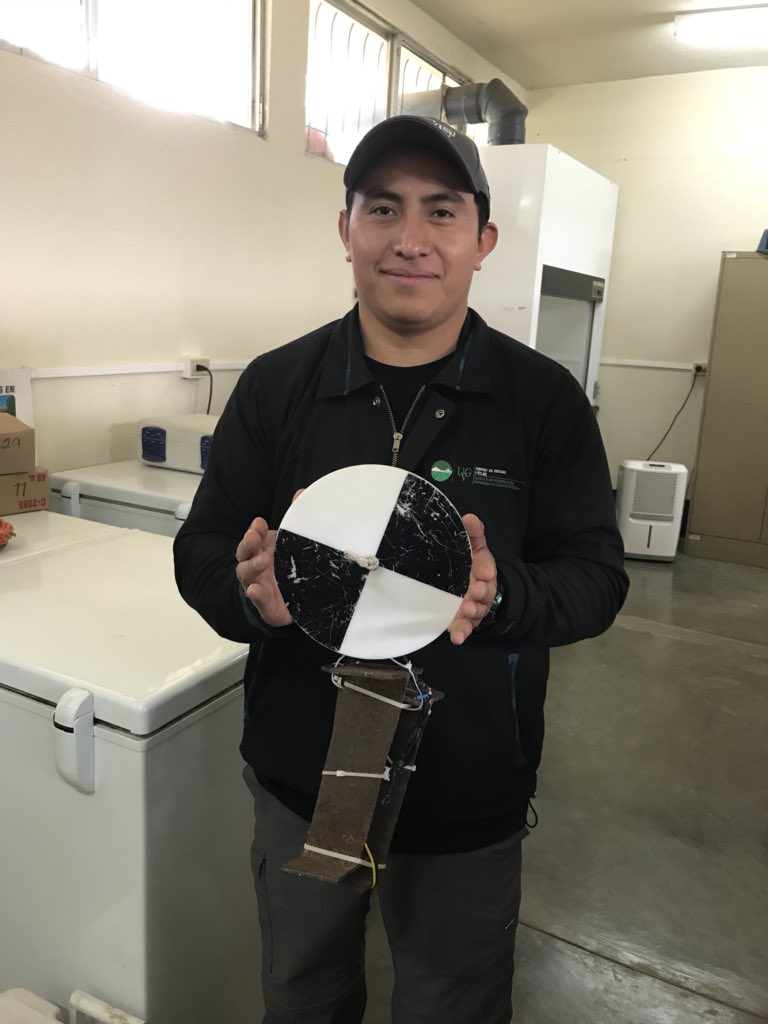 lisa_borre's tweet photo. This is how a #Secchi disk is prepared for use in a deep, oligotrophic #lake: pieces of I-beams for extra weight and a long line. Estuardo at Lake Atitlan Centro de Estudios at Universidad del Valle de Guatemala is all set to participate in #SecchiDipIn2018 next week! https://t.co/Sw0VOJM0aL