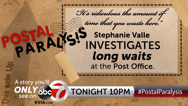 KVIAABC7News's tweet photo. ABC-7 AT 10: Have you run into any problems at the Sandy Creek Post Office in East El Paso? Some area residents tell ABC-7 they are fed up with the service. #PostalParalysis #SpecialReport #OnlyOnABC7 https://t.co/NJbkfR8OWU
