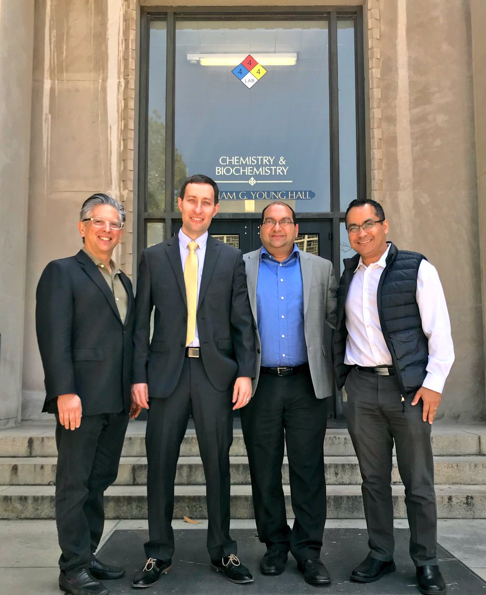 Visit @uclachem @ucla of @acsnano managing #editor Sergey Shmakov &  #materials #chemistry journals chief Jitesh Soares @ACSPublications with  editors Ali @khademh osseini & Paul Weiss #nano #future