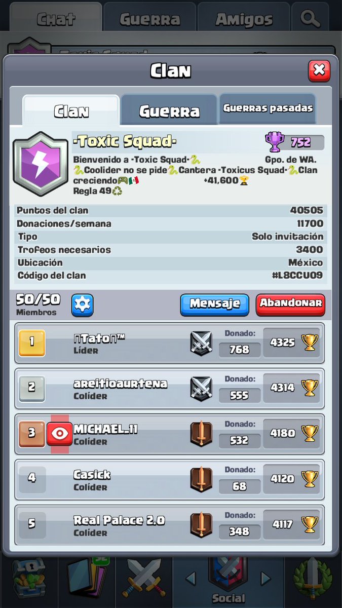 Hola Somos -Toxic Squad- estamos en busca de 
-Jugadores
-Entrenadores
-Sponsor
-Diseñadores
Estamos creciendo actualmente top México interesados MD
<a href="/DrBrandCR/">Brand Gamer</a>  <a href="/SeleccionCRmx/">Team México CR</a>