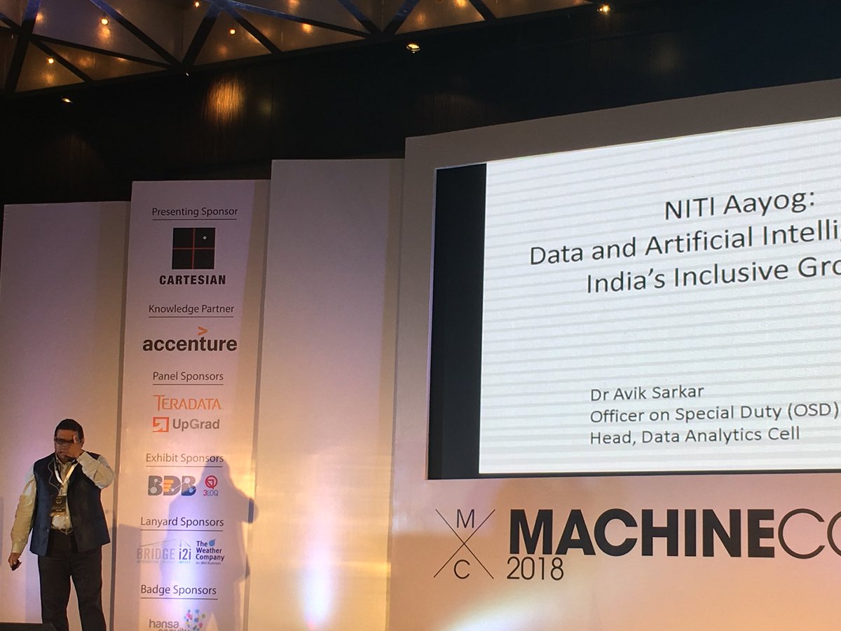 CartesianConsul's tweet image. Avik Sarkar of NITI Aayog at #machinecon