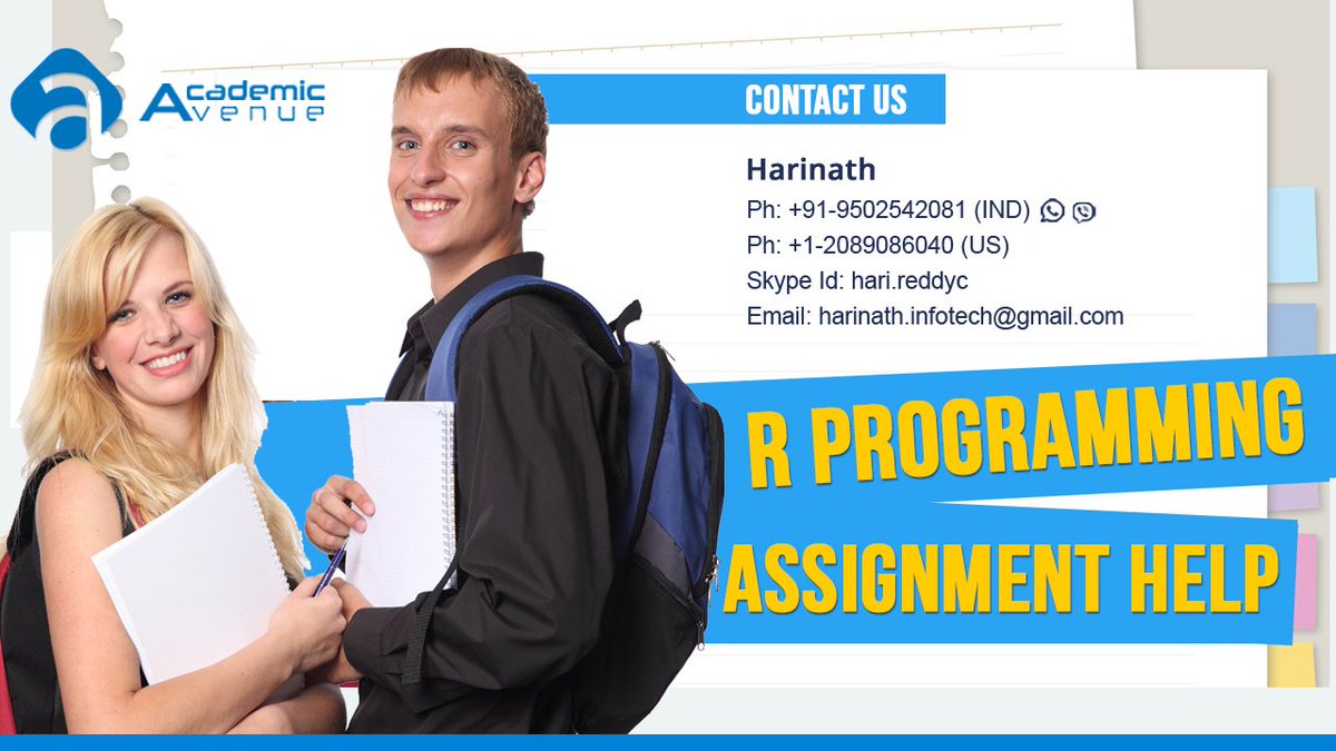 academic_avenue's tweet image. #AcademicAvenue Provides R Programming Assignment Help & R Programming Help.Our team of assignment experts are available 24/7 to provide you best assignment help.
bit.ly/2wsBoJP
#RProgrammingAssignmentHelp
#RProgrammingHomeworkHelp
#RProgrammingAssignmentHelpAustralia