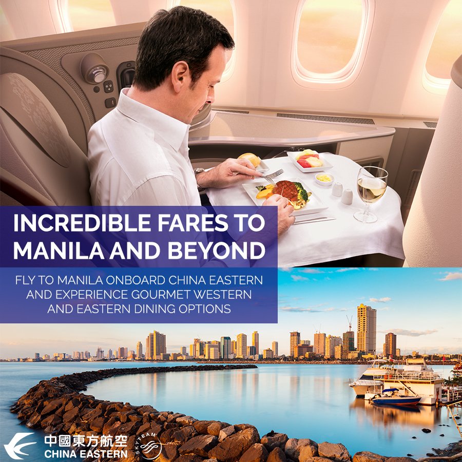 mangotours's tweet image. Let @ChinaEasternNA take you to capital of the Philippines, the beautiful city of Manila. And, on the way there, get a taste of your destination when you experience all of our onboard amenities, like delicious Western &amp;amp; Eastern dining options from take-off to touch-down. #FlyCEA