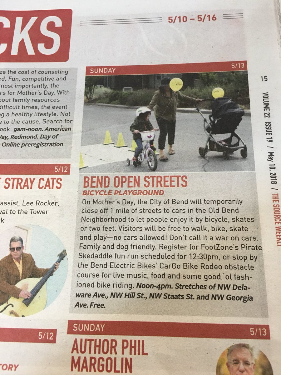 We also love people walking, stake boarding and playing in the streets! Bikes are great too 😀 Thanks for making us a Pick <a href="/sourceweekly/">The Source Weekly</a> #bendopenstreets #inbend