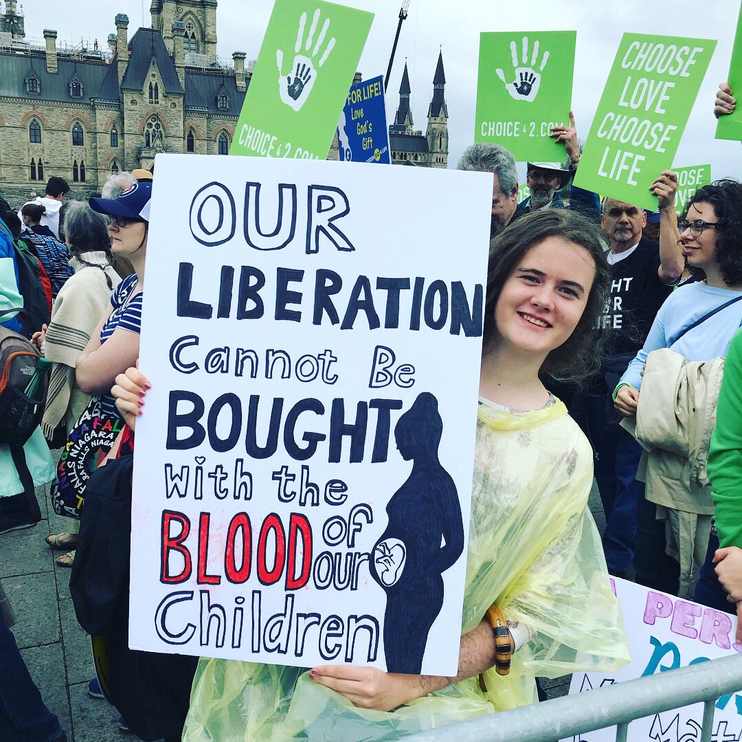 ChoiceForTwo's tweet photo. So many awesome #prolife signs at the #MarchforLife in #Ottawa today! #represent #fightforlife #chooselife https://t.co/FUQPZJ2fmS