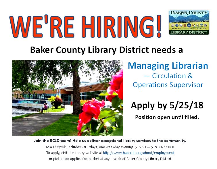 Baker Co. Libraries (BakerLibrary) Twitter