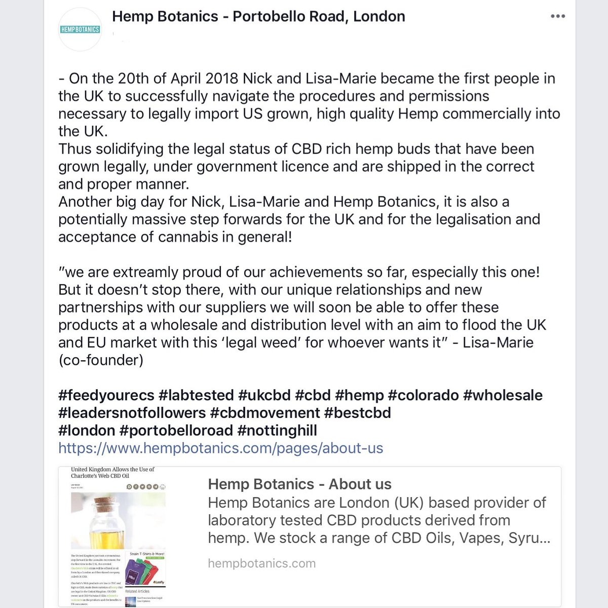 We are very proud of this one. #feedyourecs #hemp #hempflowers #hempbud #cbd #bestcbd #leadersnotfollowers #london #portobelloroad #shop #wholesale #bulk #flower #qualityfirst #uk
