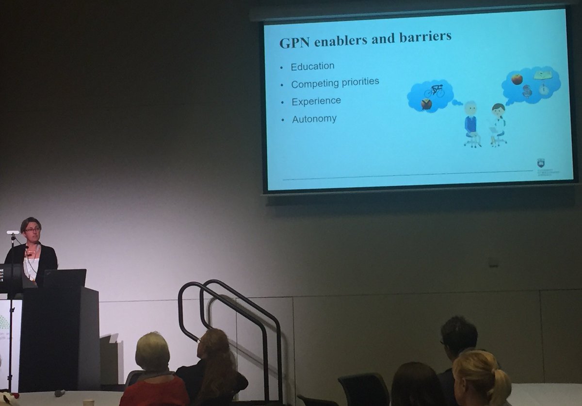 CatMStephen's tweet photo. Barriers and enablers to GPNs providing lifestyle advice. Factors on time, money, workplace support &amp; education #SharonJames #nurseforce @LizHalcomb @APNAnurses @UoWnursing #UoWPHCnursing https://t.co/reHCamtt9F