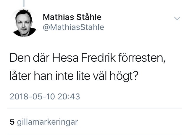 Wait, what?

Journalist på SvD jämför Hesa Fredrik med böneutrop.