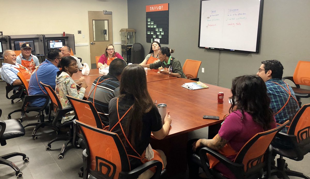 RebekahBush's tweet photo. Team Building, Training, and Development with the DS team at #THD0580! Similar &amp; Different group activity with Pete the Perch to start the day off! 🧡📚😊 https://t.co/tc22VmfF0r