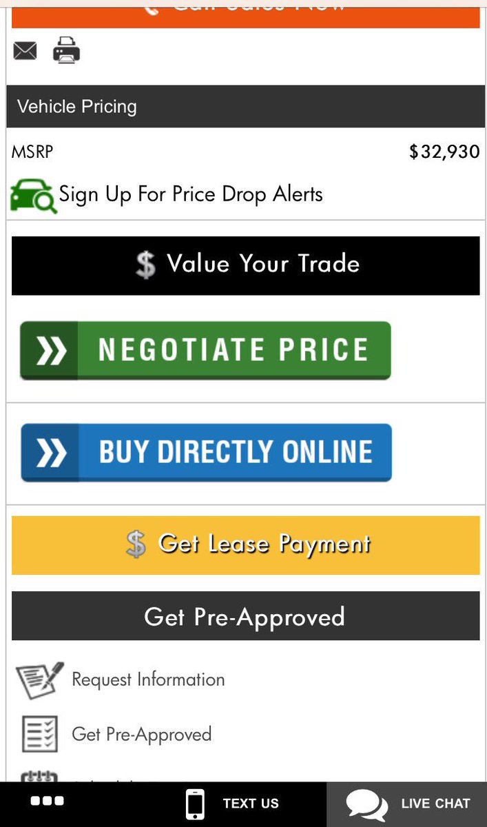 Any application that takes traffic off your website is a horrible idea!    This dealer has a huge customer leak!   Even if you have no idea how the internet works you must be smarter!  #NotAllVendorsWork  #GoodMarketingCostsLess #BasicSEO