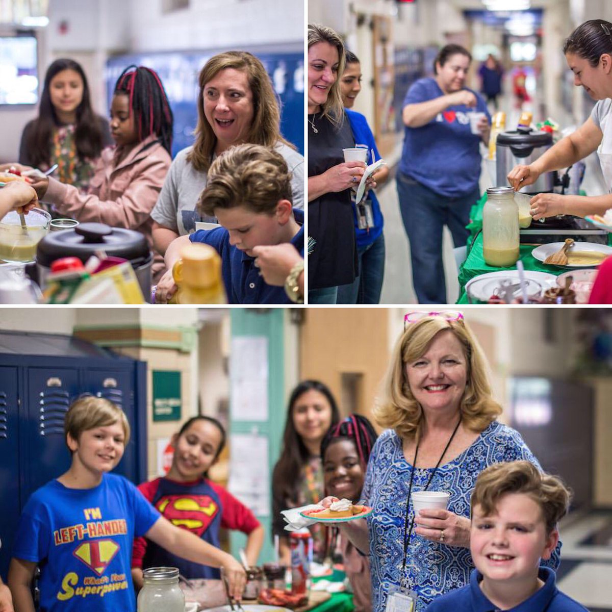 Heights_PTA's tweet photo. Day 3- Dad's Club delivered quiche, fruit and yogurt to every classroom!
Day 4- Master crepe maker Greta Peavy, the PTA ALLSTARS, Spider-man &amp; SUPERHERO friends served “Capes &amp; Crepes” this morning, sweets &amp; caffeine this afternoon, AND story time in the library! @RHeightsElem https://t.co/TjK1dvRTSA