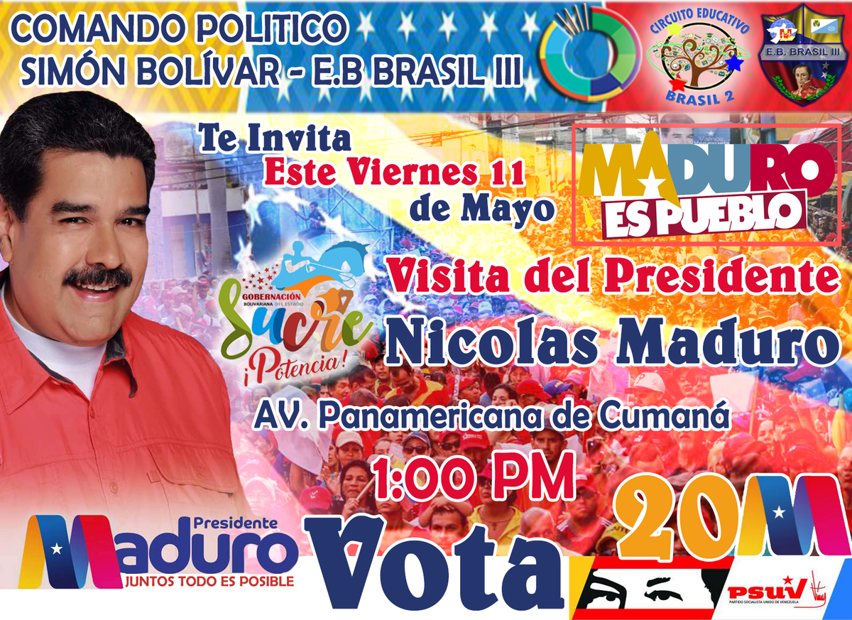CEBrasil2's tweet photo. EB Brasil III y Circuito Educativo Brasil 2 Te invita!!!! @NicolasMaduro @SaIaZESucre @prensazees @JauaMiranda @sucrezees @LuisJacobo84 @edi_c3 @morareyes1957 @EdwinRojasM @PartidoPSUV @SucreGob https://t.co/e272BZEYSh