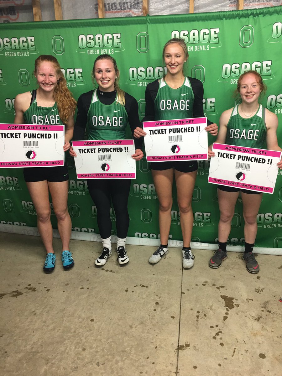 1st place Osage - Claire Huisman, Brenna Jacobs, Madi Johnson, Chloe Krebsbach #4by4 #ticketpunched #osage #ighsau