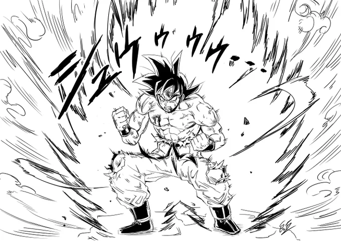#悟空の日 ことピッコロ記念日に間に合わなかった悟空さの落書き(界王拳) 
