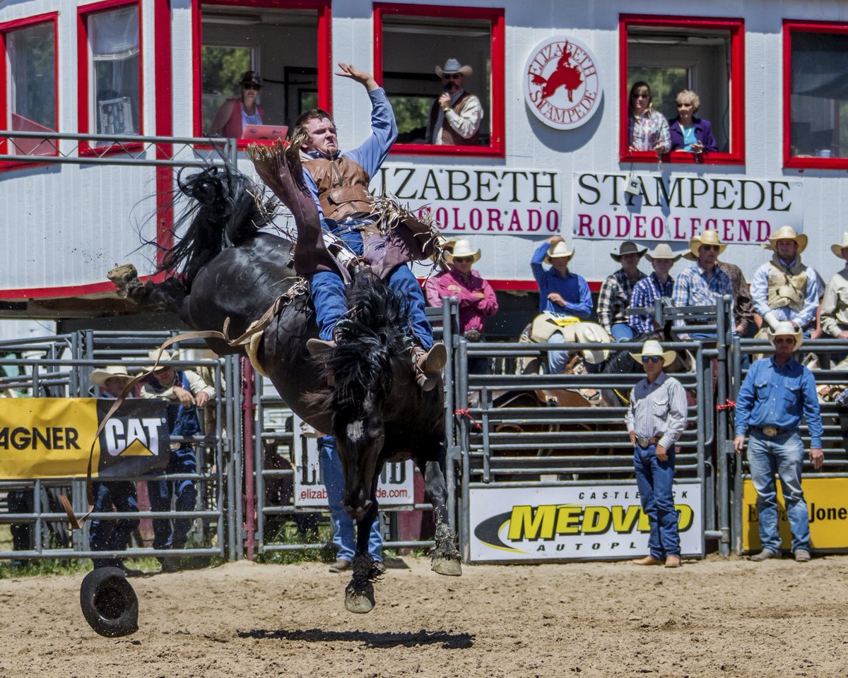 Throwing back a bucking horse from Elizabeth Stampede Rodeo 2016. Ride it forward to 2018. Get ready for <a href="/ElizStampede/">Elizabeth Stampede Rodeo</a> May 31- June 3. Get your tickets now!