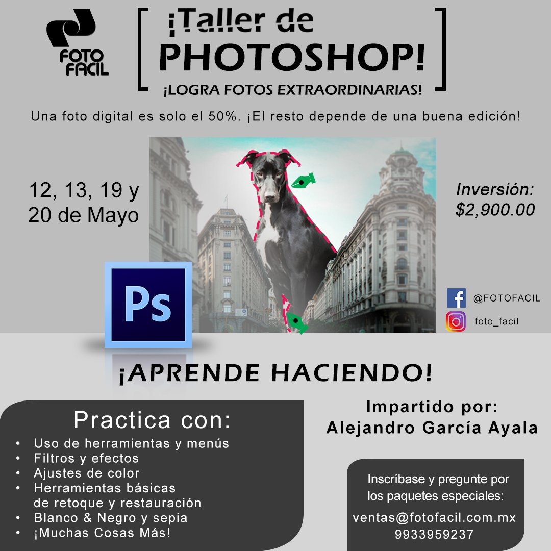 ffasidefacil's tweet photo. ¡Explota tu creatividad y aprende a editar fotos! 😎
9933959237

#Fotofacil #Fotofaciltaller #Photoshop #Adobe #Tabasco #Villahermosa #like4like #likeforfolow #Follo4follo #Rt4follow https://t.co/nt6TjoEjfP