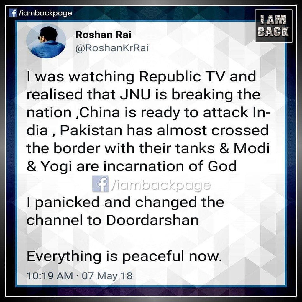 iambackpage's tweet photo. Beware #India... #ArnabGoswami at work!
#TrollSangh #PaidMan #PaidMedia https://t.co/wUJqRR1kt3