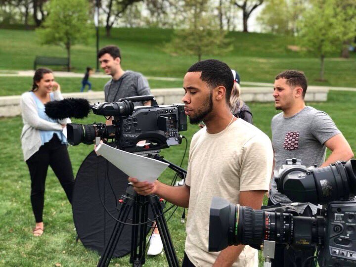 Eagle7News's tweet photo. We shot our final show of the semester!!! The crew had a fun time today taping on the campus green. This will be an exclusive web-only newscast so be sure to check it out! #E7 https://t.co/bGorh1XS85