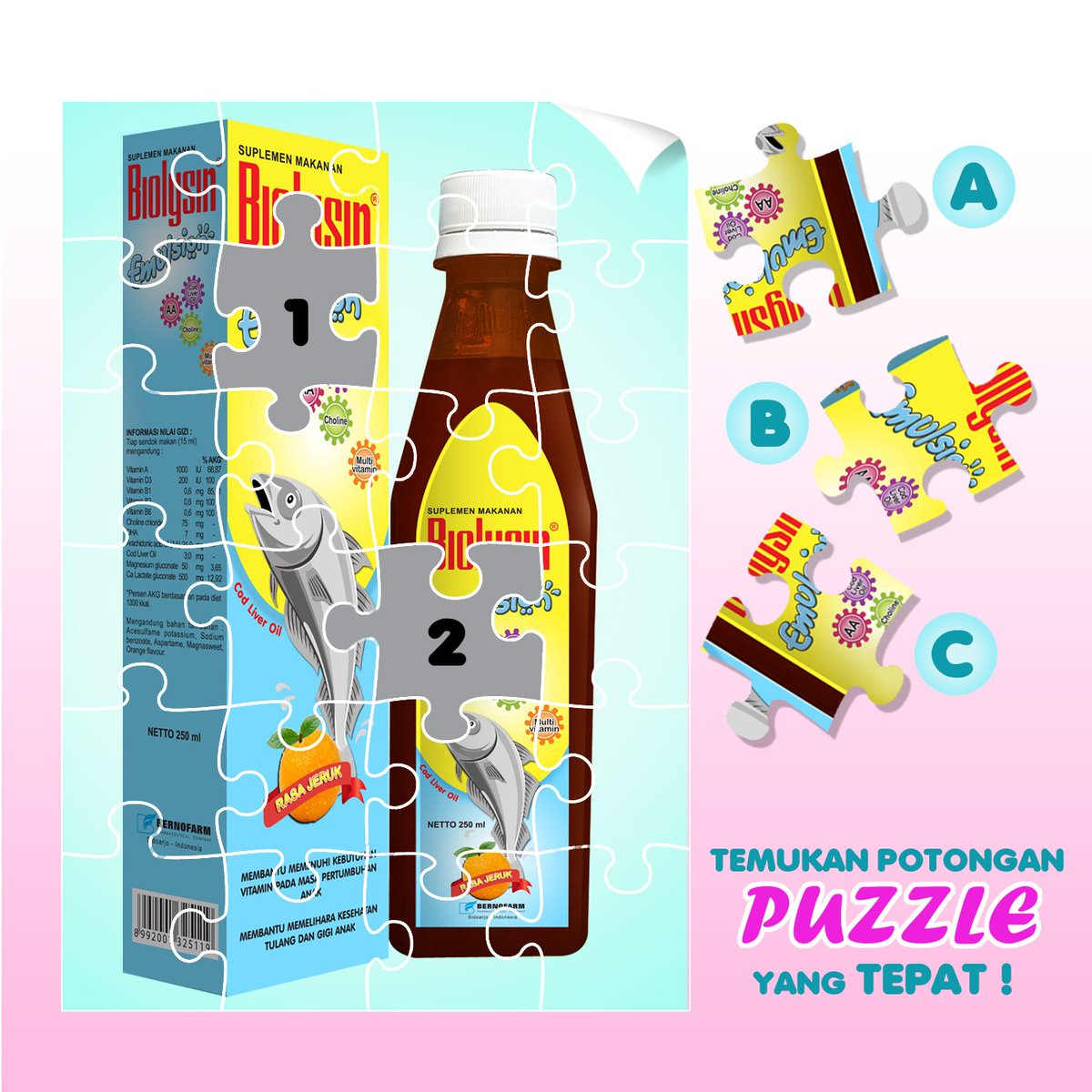 Biolysin_Series's tweet photo. Yuk, Bun ikutan games @Biolysin_Series lagi !
Untuk games kali ini cukup melengkapi gambar yang hilang dengan potongan puzzle yang tepat. 

Ayo, Bun jangan sampai ketinggalan ya😍 "Betul Biolysin Untuk Kita" 😊 https://t.co/zLMMrsNIZF