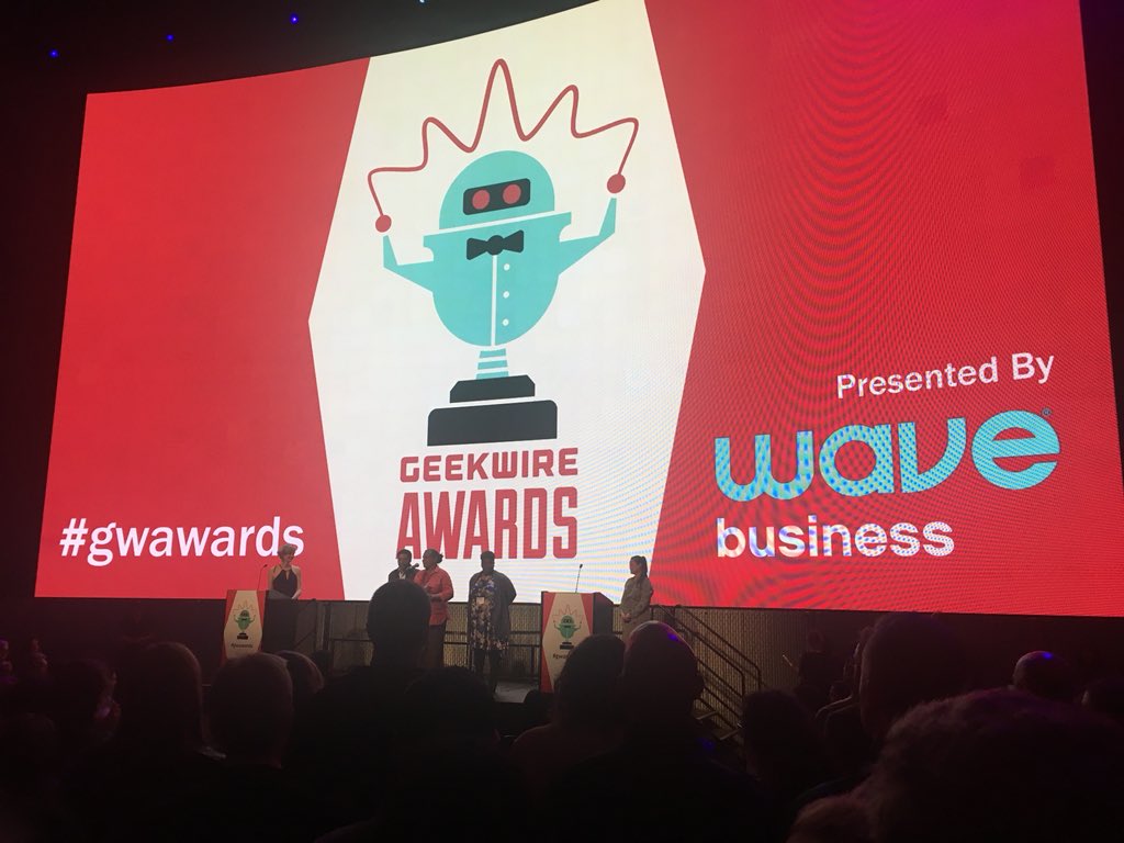 SoGulley's tweet image. Congrats to @STEMbyTAF @trishdziko for winning. #GeekwireAwards #ProudPartner #ChickTechSea #SeaTech