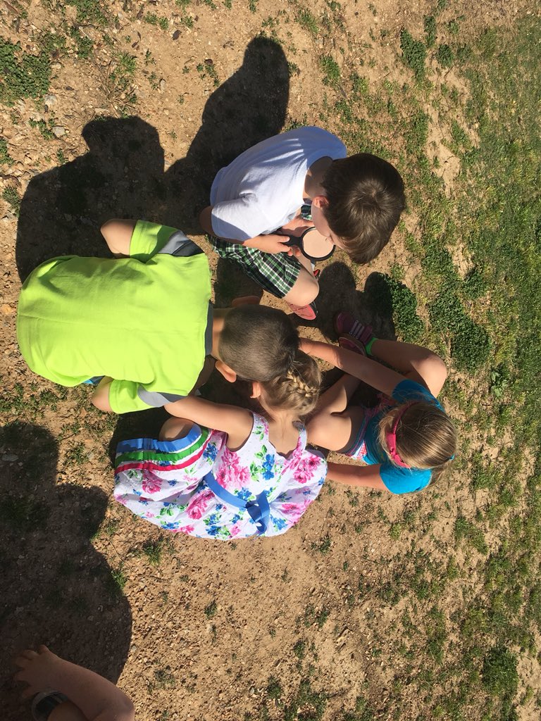 Room2RocksTRPS's tweet photo. Room 2 trying to find bugs during recess after reading the book The Very Quit Cricket!!! #TRPSbookweek2018 can’t wait to go on our nature walk to see what they can find !!!@Room2RocksTRPS #excellencebeginsTRPS https://t.co/h75qHkkwHi