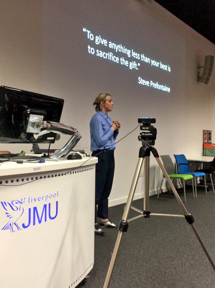 LJMUSportCoach's tweet photo. “To give anything less than your best is to sacrifice the gift” great summary from the @LJMUPower_Sport opening key note speaker @katewalsh11 🏑

We are ready to kick the day off.. up first in the Sport Coaching strand is Laura Swettenham - stress&amp;coping in tennis 🎾 #PoS2018 https://t.co/Yuy3pF8JAj