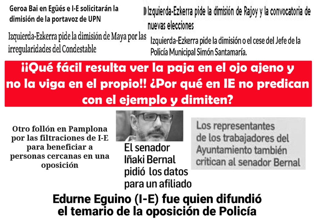 dcuestanav's tweet photo. Y yo que pensaba que en @EzkerraN (IE) lo tendrían fácil para dimitir después de haberse dedicado media vida a pedir dimisiones a diestro y siniestro... 
Ah! Que es más fácil predicar, que dar trigo ¿Verdad? #Jetas 
#NoSeVanNiConLejía https://t.co/phzIFeFaVY