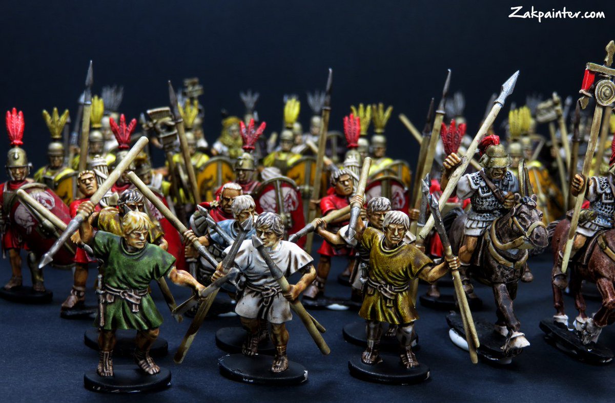 Zakpainter's tweet photo. 28mm Republican Romans. 
Commission work https://t.co/J1eRXt7UOR