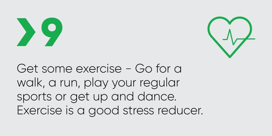 ncfe_innovation's tweet photo. Exercise can help tackle stress head on, so use tip 9 of 12 Days of Exam Wellbeing tip over the weekend to help clear your head. https://t.co/w93Qxoc1rt