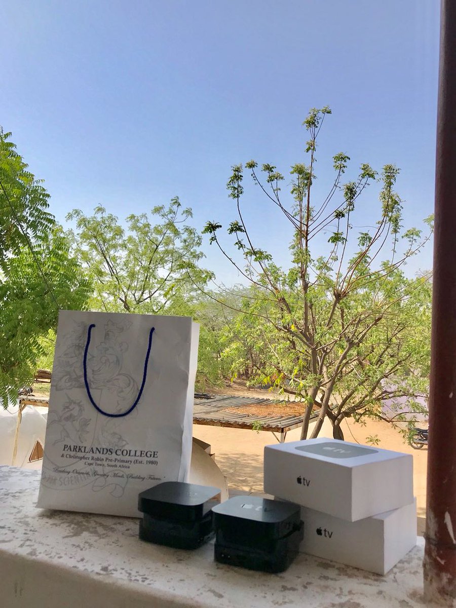 BarefootCollege's tweet photo. Thank you @ParklandsTweet @richknaggs for your kind donation of 10 Apple TVs and support for our education projects. These will be deployed in our village night schools digital programmes in rural India. https://t.co/xCSBHSJnIp
