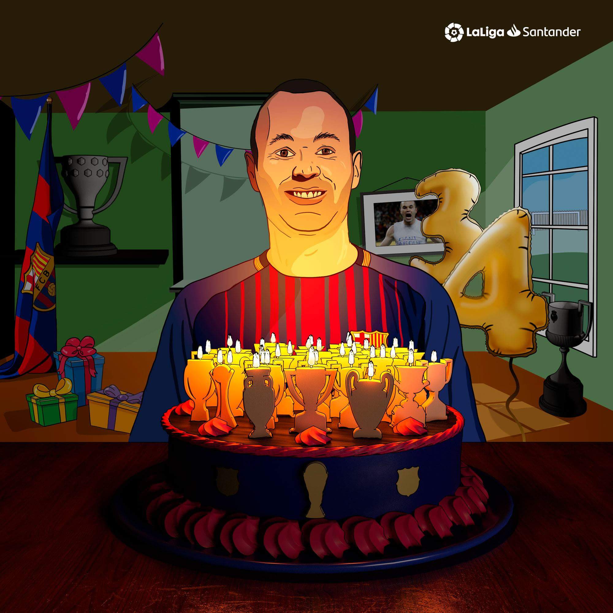 35 titles 34 years More titles than years. Happy birthday, Andrés Iniesta! 