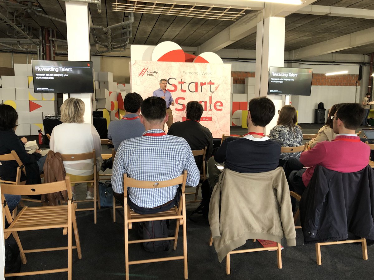 scaleupporto's tweet photo. REWARDING TALENT - Nineteen tips for designing your stock option plan. Thank you Dominic Jacquesson from @IndexVentures #ScaleUpPorto #StartScale2018 https://t.co/MW7E3gpnkH