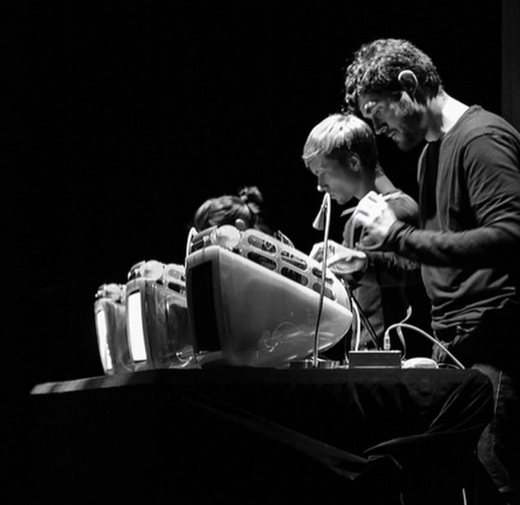 FIBERFestival's tweet photo. Do you remember 3 performers on stage, operating the electronic circuits of three iMacs at the second #codedmatters (2013)? Today Jonathan Reus presents a new long durational version of iMac Music performance at @stedelijkmuseum Part of @de_Appel Curatorial Programme Do not miss. https://t.co/YJD0XeQ5zq