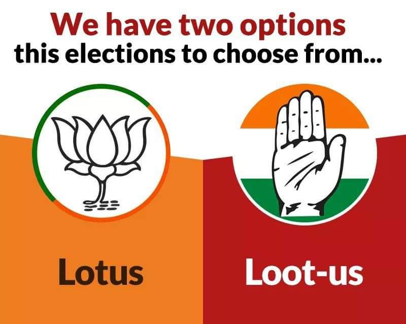 Ramesh_BJP's tweet image. #MyVoteForChange
Choose Wisely:
Make the "Lotus" Bloom and the nation prosper.
Or 
Let the Corrupt "Hand" Loot us.
#KarnatakaTrustsModi