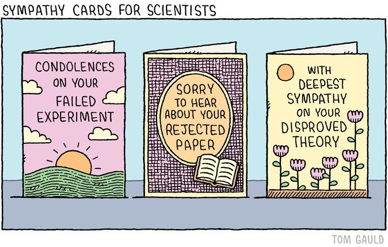 #FridayHumour
Sympathy cards for researchers.
<a href="/tomgauld/">Tom Gauld</a> #PhDchat #ECRchat #postdoc