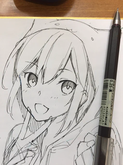 アナログでちょっとだけ落書き
線とかガッタガタ(゜ω゜) 