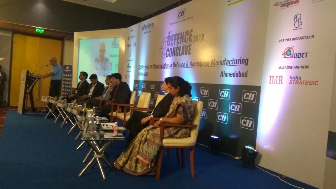DholeraOfficial's tweet photo. Air Marshal R K Dhir PVSM AVSM VM ADC in #defenceconclave2018 :
#Gujarat is ideal for #defence sector coz of superior #infrastructure #talentpool & location.
#Dholera is well poised to take advantage of new #defence policies
@JpShivahare @jagdish_tweets #dmicdc #Readyforbusiness https://t.co/DsIogZ3fGA