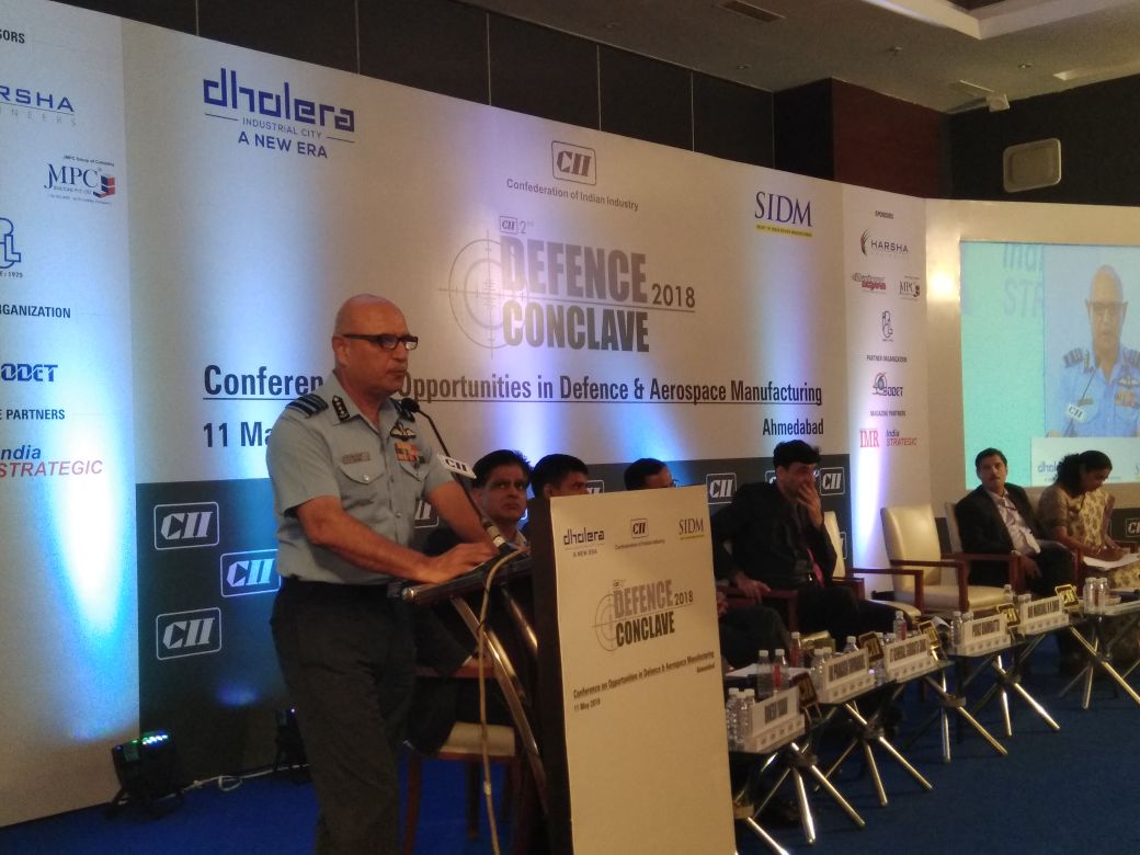DholeraOfficial's tweet photo. Air Marshal R K Dhir PVSM AVSM VM ADC in #defenceconclave2018 :
#Gujarat is ideal for #defence sector coz of superior #infrastructure #talentpool & location.
#Dholera is well poised to take advantage of new #defence policies
@JpShivahare @jagdish_tweets #dmicdc #Readyforbusiness https://t.co/DsIogZ3fGA