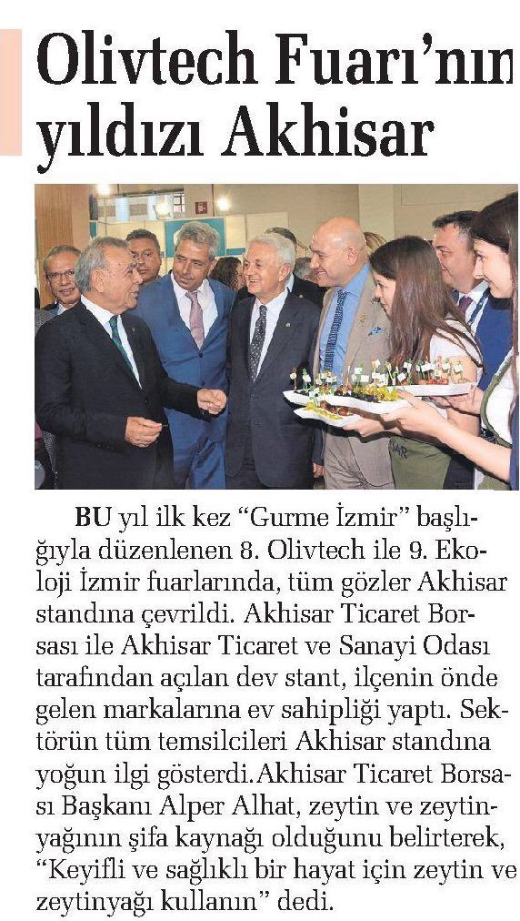 Olivtechin yıldızı Akhisar. Sabah Gazetesi #zeytindeninceakhisar @zeytinyağımakhisardan <a href="/alperalhat/">Alper Alhat</a> <a href="/AkhisarTSO/">Akhisar Tso</a>