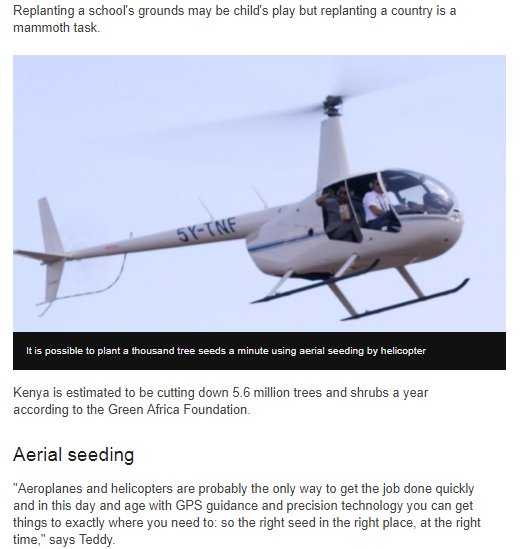 cookswelljikos's tweet photo. Many thanks to the wonderful @BBCNews for this excellent article on our tree growing efforts in Kenya! Please see the full article here - https://t.co/U6VDvTQUHj
#drylands @Robinson_Heli #seedballs #IndigenousTrees #AFR100 #treeplanting #aerialseeding #slingshot #biochar https://t.co/x74tP7FB4i