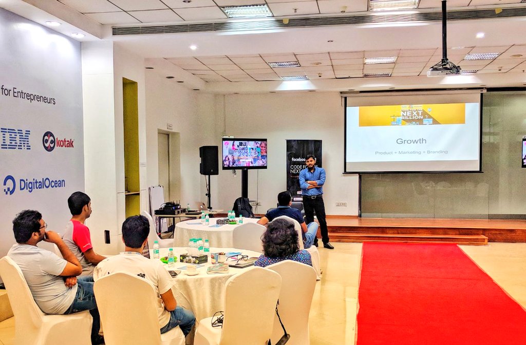 nasscomstartups's tweet photo. Day 2 of Code for the Next Billion Growth Hacking Bootcamp kicks off with Ankit Agarwal, Director, Marketing, @Accel Partners, talking to #startups on Implementation Roadmap for #GrowthHacking. #CFNB2018 https://t.co/mRwk5LvgX7
