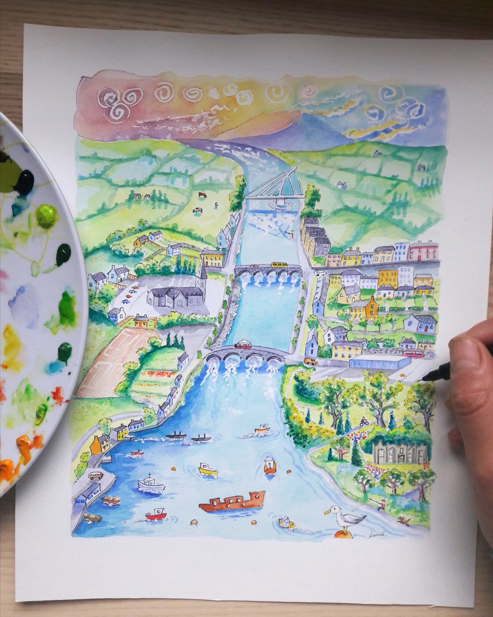 Lanis_surf_art's tweet photo. Finished " Ballina, Co.Mayo"
*
*
#lanissurfart #watercolourpainting #irishscenes #ballina #co.mayo #irishart #belleek https://t.co/gpN9am7aw5