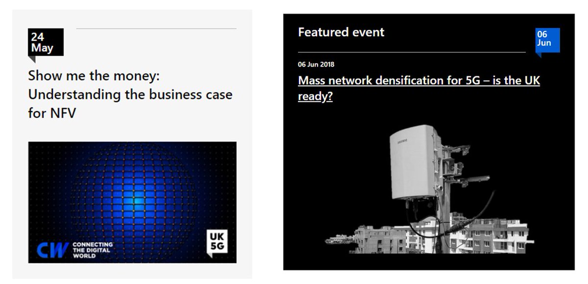 _UKTIN's tweet photo. We have two #UK5G events organised by @cambwireless coming up in London:
1) 24 May: Show me the money: Understanding the business case for NFV - https://t.co/Ckrt92MNP9 #CWVN
2) 6 Jun: Mass network densification for 5G โ is the UK ready? - https://t.co/4eHBc45Z3n #CWSmallCell https://t.co/tYBa48DY9w