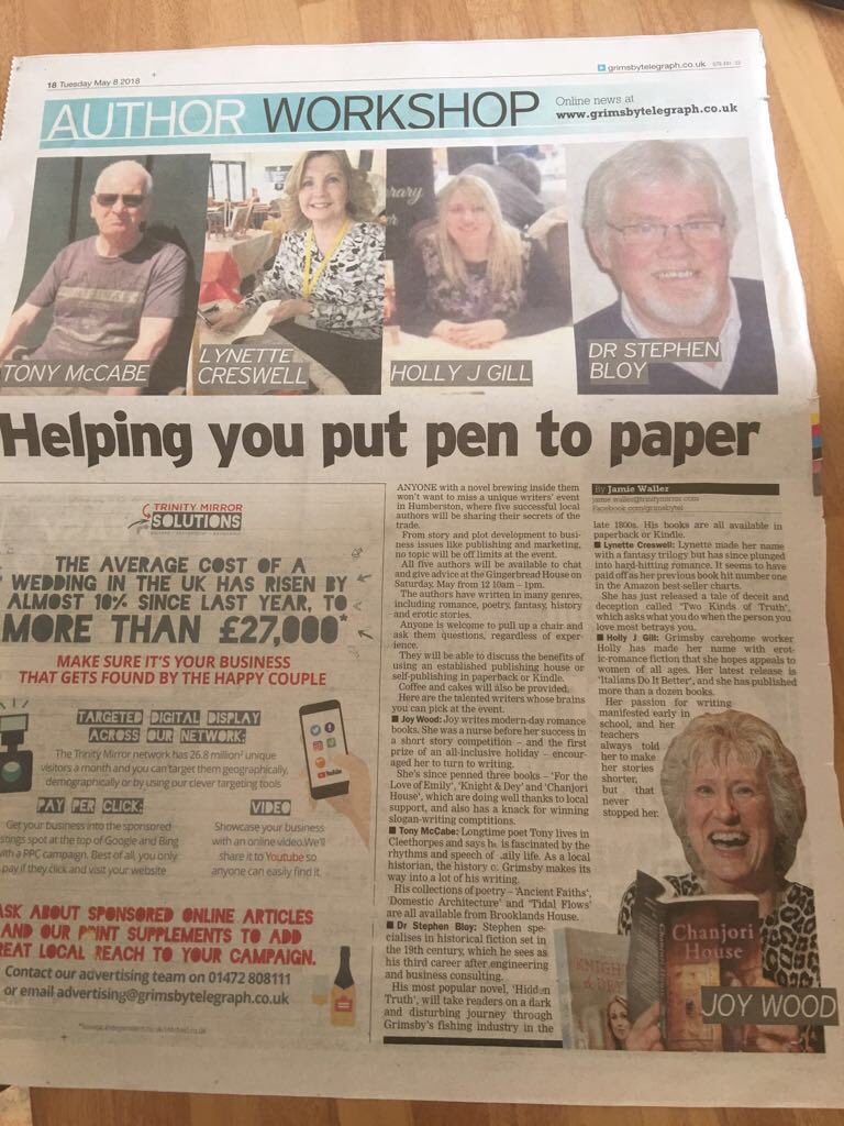 creswelllyn's tweet image. Any Budding Authors? 

Author Day This Saturday 12th May - A Day Of Giving Back To The Community. The Gingerbread House, Cleethorpes, 10.00 am - 13.00 pm

Do you have a book in you? #writingEvent #Cleethorpes #Authorworkshop #Lincsconnect