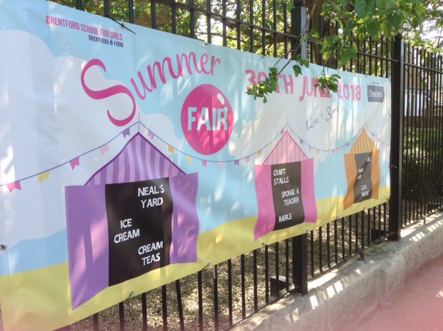 brentfordschool's tweet image. The banner is up - thank you to #Dexters for their support for the 2nd year running #summerfair